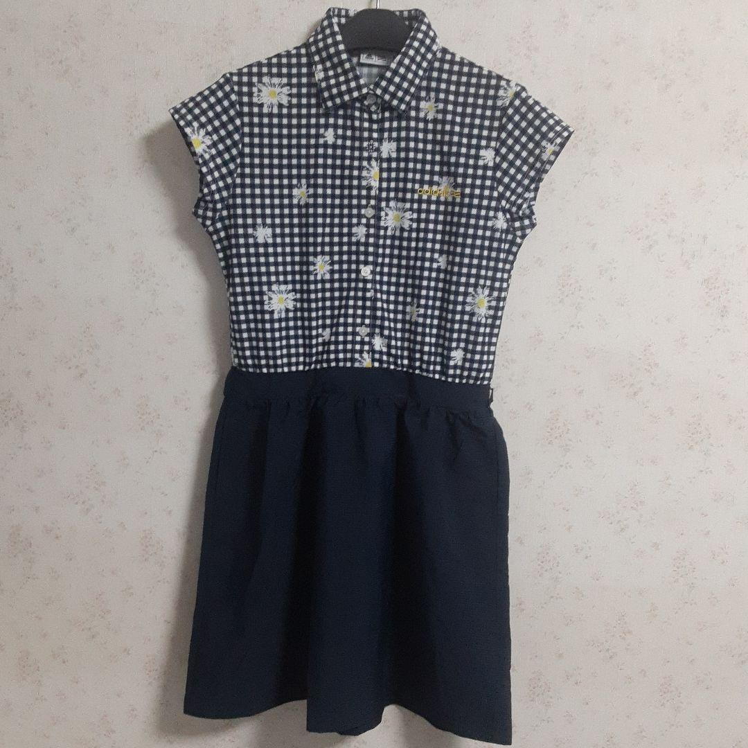 【Good Condition】 Adidas Golf Floral Check Dress Size M
