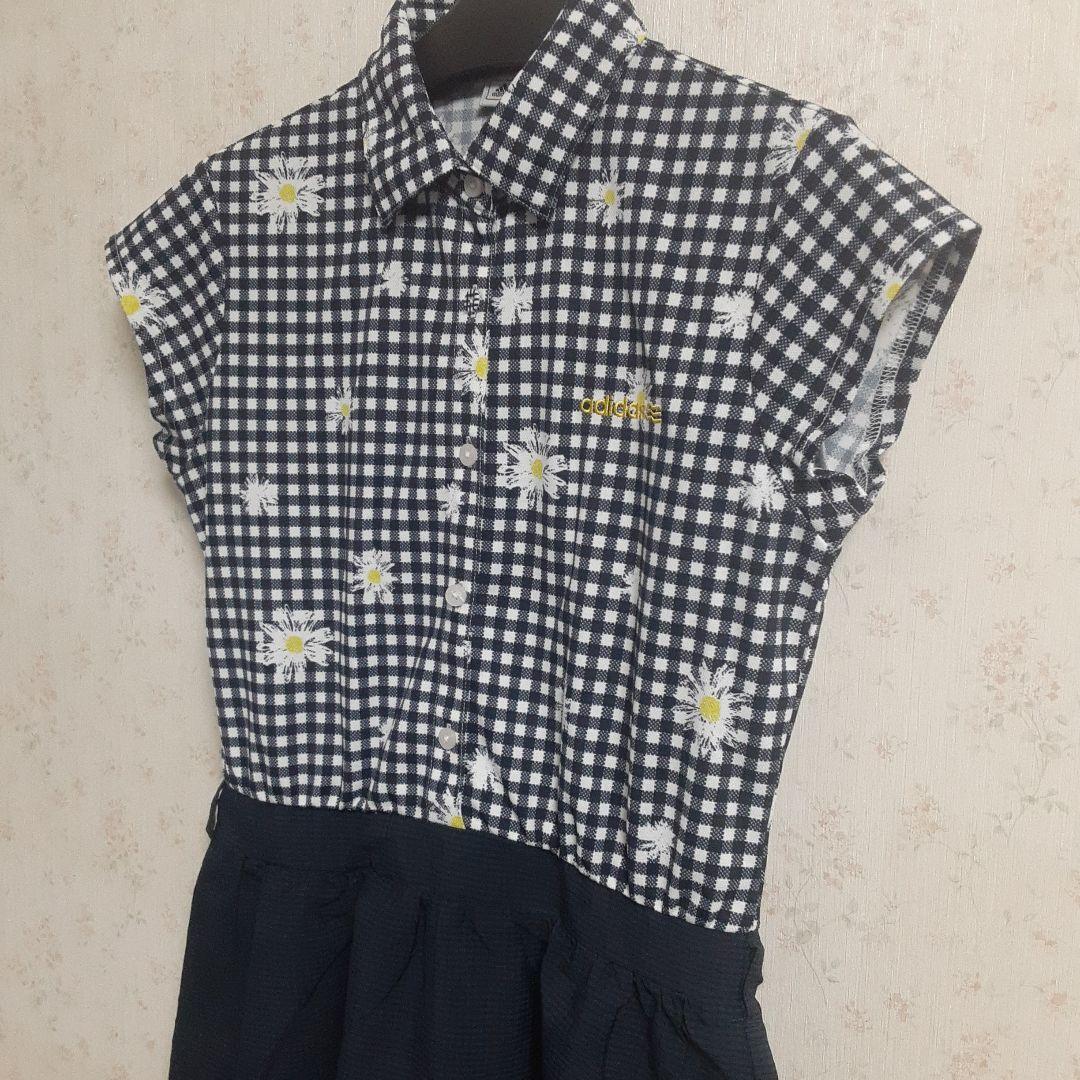 【Good Condition】 Adidas Golf Floral Check Dress Size M