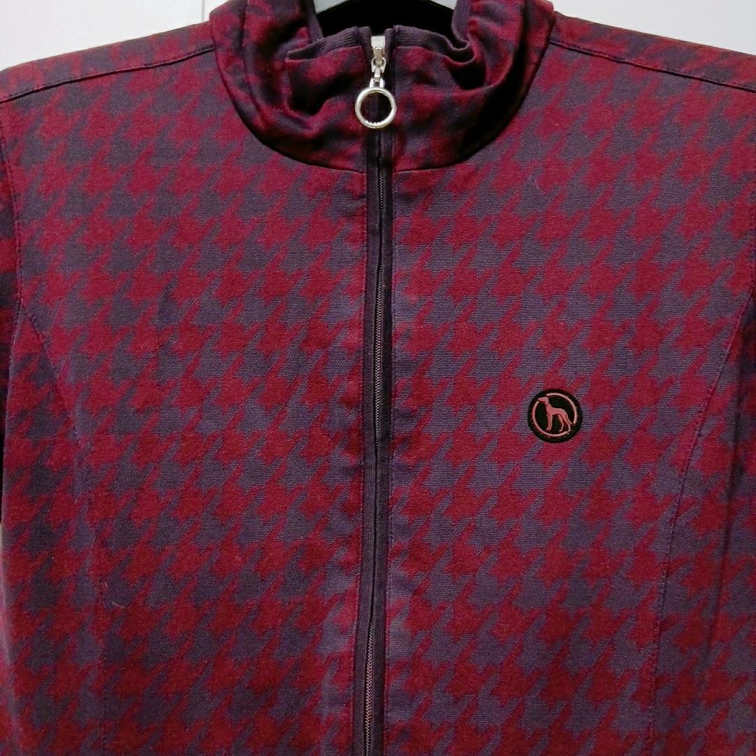 Adabat Houndstooth Full Zip Golf Dress, Bordeaux, M Size, Popular