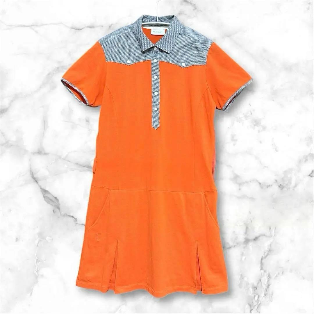 ASHWORTH Ashworth Golf Short Sleeve One-Piece Polo Shirt Check Cotton