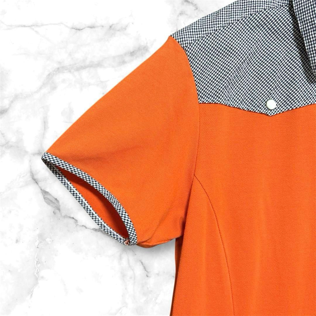 ASHWORTH Ashworth Golf Short Sleeve One-Piece Polo Shirt Check Cotton