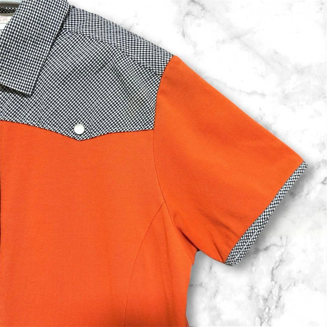 ASHWORTH Ashworth Golf Short Sleeve One-Piece Polo Shirt Check Cotton
