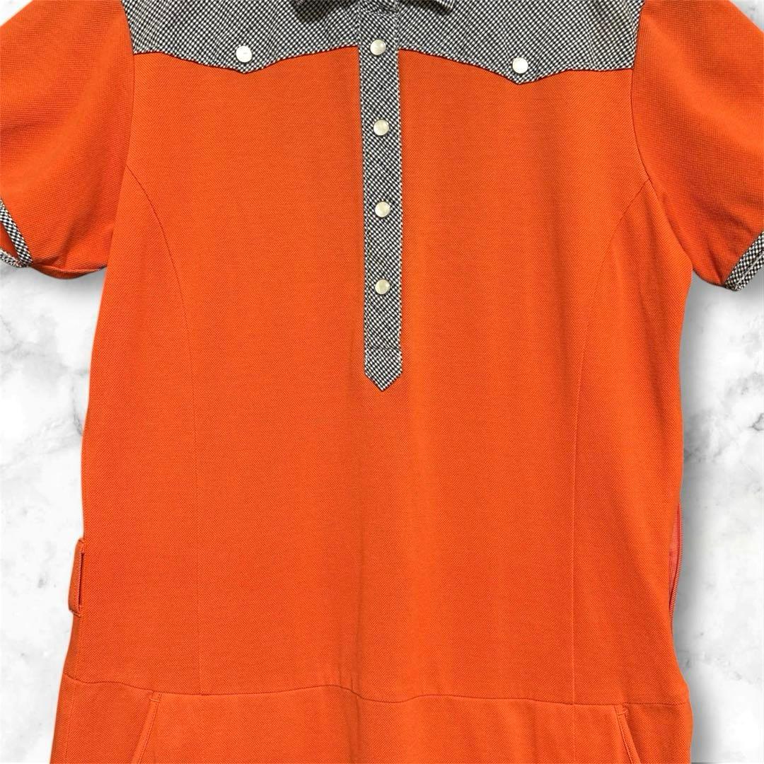 ASHWORTH Ashworth Golf Short Sleeve One-Piece Polo Shirt Check Cotton